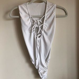 White rubbed bodysuit